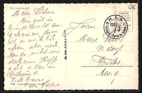 Cartoline postali: Grindelwald, Ortsansicht, Gipfelpanorama – Usato da Berlin venduto da bartko-reher 1