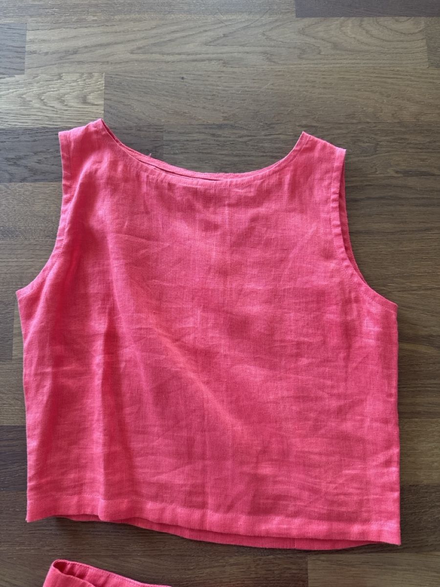 Top: Damen Leinen Set Koralle Grösse 34  – Usato da Zürich venduto da CarouT