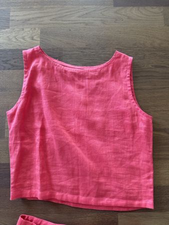 Damen Leinen Set Koralle Grösse 34 