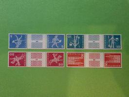 1960 Zwischenstegmit Nr.2 S63L-S65L,S67L , postfrisch**