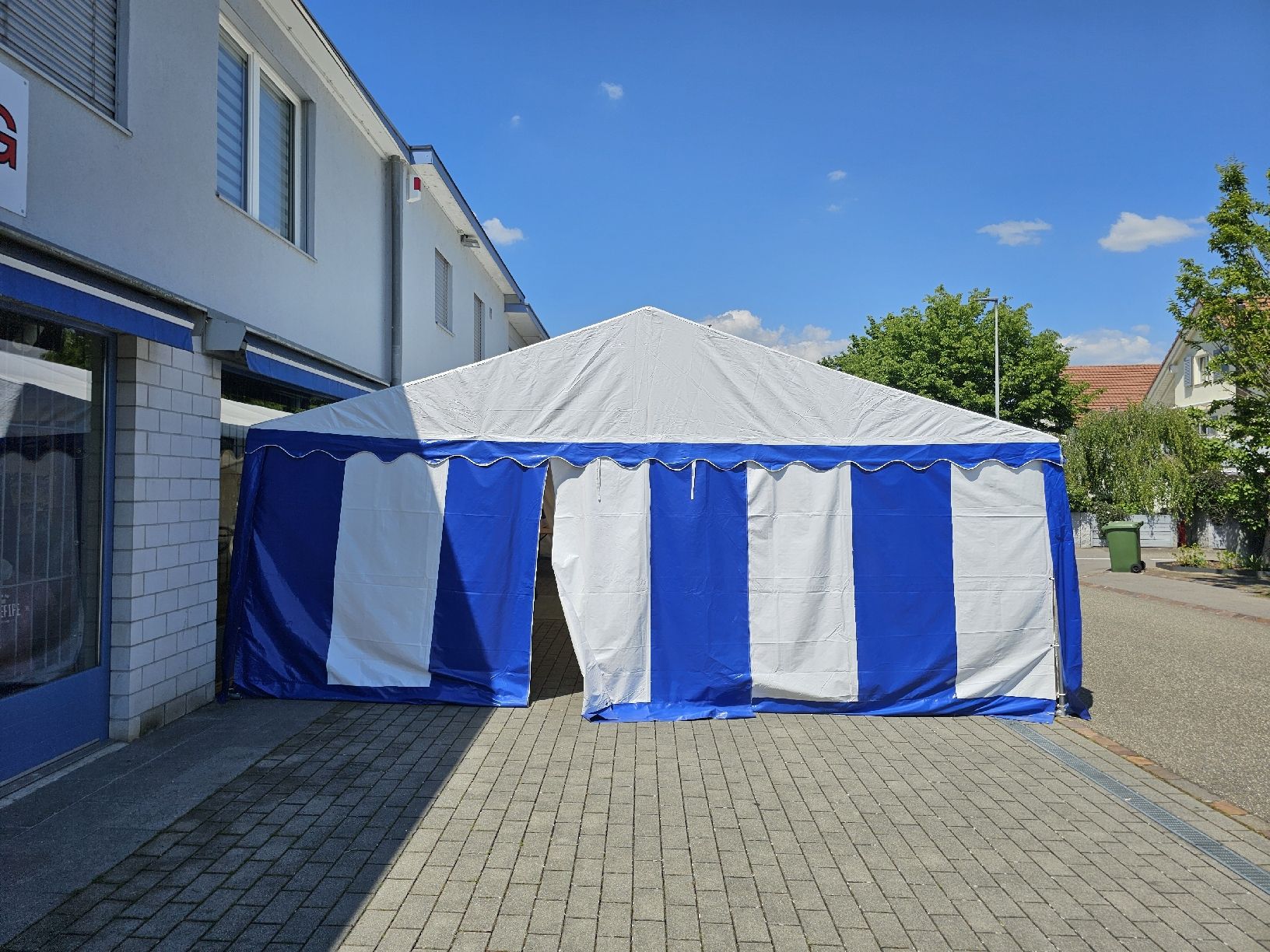 zelt 6 x 10 Partyzelt Exclusive 6x10m PVC 900, Grau/Weiß Lebensmittel/Süßigkeiten/Kekse + Gebäck + Waffeln + Nüsse Mitchell & Ness North Farbe:SILK GREY