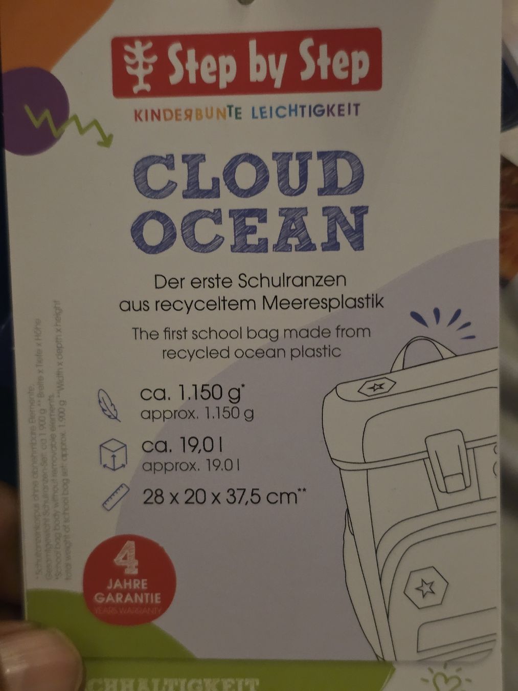 Step by Step Sacs à dos: Step by Step Backpack CLOUD OCEAN(Blue Green). New with Tags – Neuf avec emballage d'origine à Genève par jul_2fzv 6