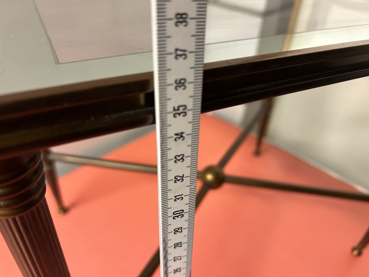 Tavoli: Alter Beistelltisch Messing Glasplatte 40x30cm  – Usato da Lanzenhäusern venduto da vic63 4