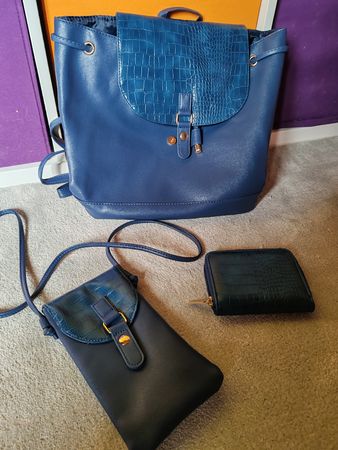 3-tlg. Damen Set: Rucksack, Handtasche, Portemonnaie
