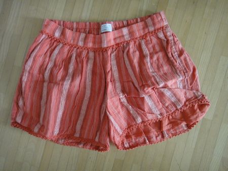 Shorts, Koralle mit Streifen, Grösse 12 Jahre
