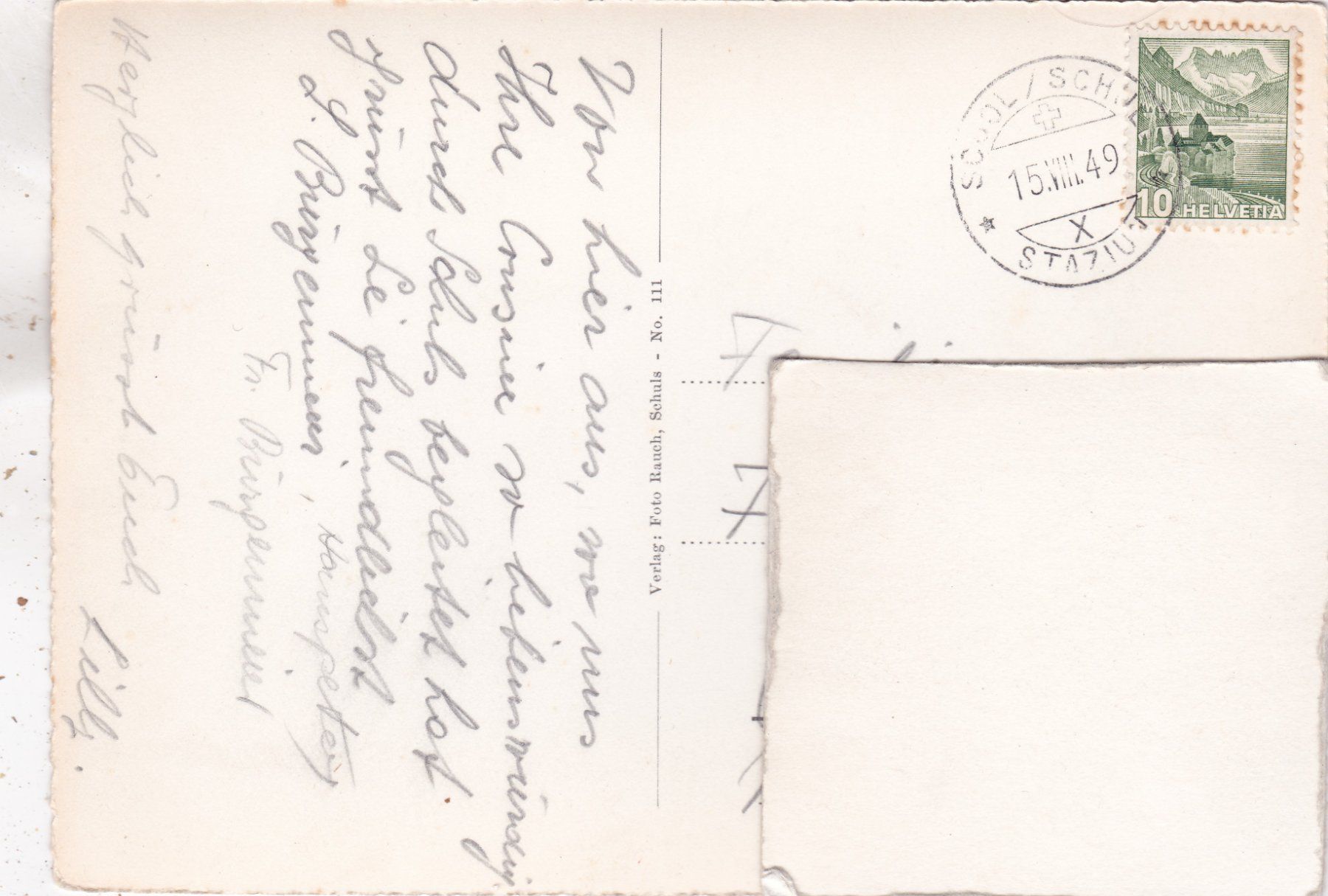 Cartes postales: Schuls Dorfplatz 1949 – D'occasion à Herisau par Lisegrat2008 1
