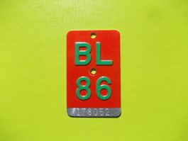 Velonummer / Fahrradnummer BL 86 ... zum 40. Geburtstag !
