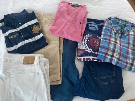 Men's Lot: Ralph Lauren, Superdry, 7 For All Mankind jeans
