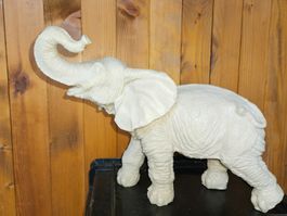 Dekofigur Elefant beige ca. 30cm H Neu Kunstgibs Rohling
