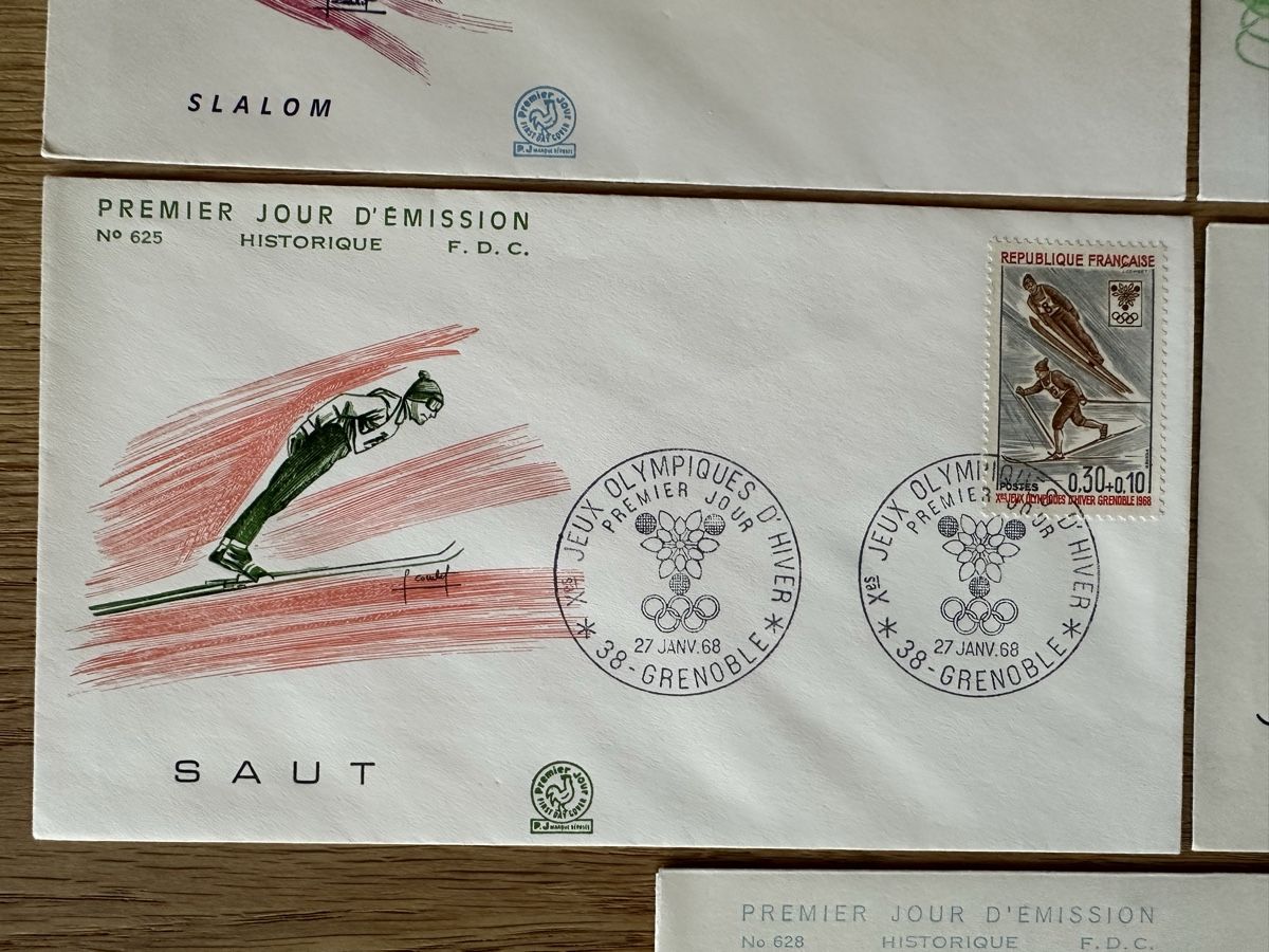 Tutti i francobolli: Frankreich - 1968 FDC Olympische Winterspiele  – Usato da Schmitten / FR venduto da Samsara169 3