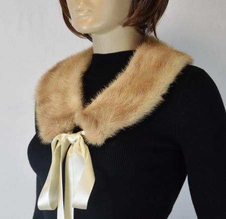 Nerz Schal echtem Nerz Pelz Kragen, Nerzfell/beige/78cm