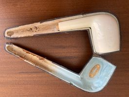 Antiker, grosser Pfeifenkopf in Originaletui