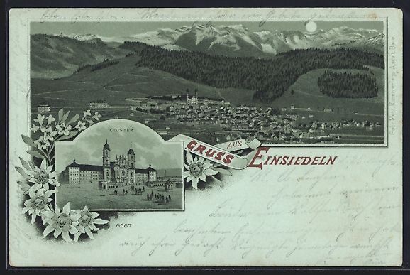 Cartes postales: Mondschein-Lithographie Einsiedeln, Klos – D'occasion à Berlin par bartko-reher