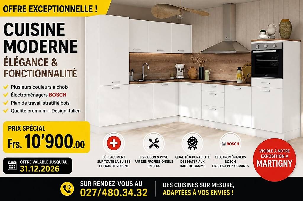 Cucine complete: OFFRE EXCEPTIONNELLE Cuisine Moderne équipée Bosch – Nuovo e nell'imballaggio originale da Martigny venduto da ambiance1920