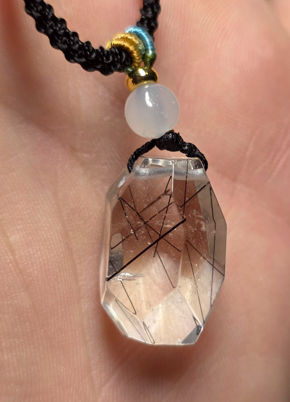 Minerali & Pietre curative: Schwarzer Rutil Anhänger an Kordelkette C – Nuovo e nell'imballaggio originale da Matzingen venduto da Shay_Crystalz 1