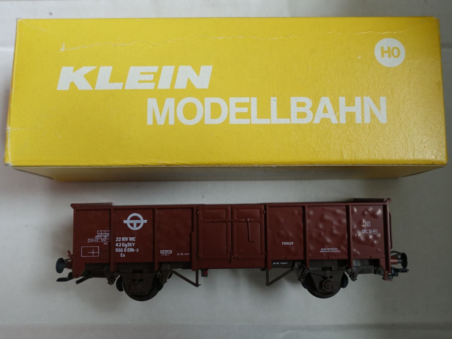 Kleinbahn Modellini di ferrovie: KLEIN Modellbahn offener Güterwagen – Usato da Wallbach venduto da Sarrows 1