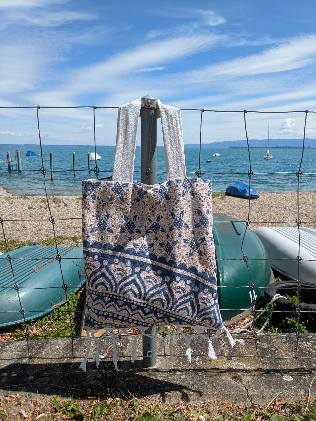 Borse: Boho Tragetasche mit Fransen – Upcycling – Usato da Rorschach venduto da olg_5qq2