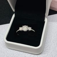 Moissanite Ring, Silber 1.6 ct Gr. 57 Zertifikat