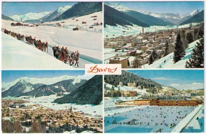 Cartoline postali: Davos - 4 Bild Ak – Usato da Binningen venduto da Mountainrider