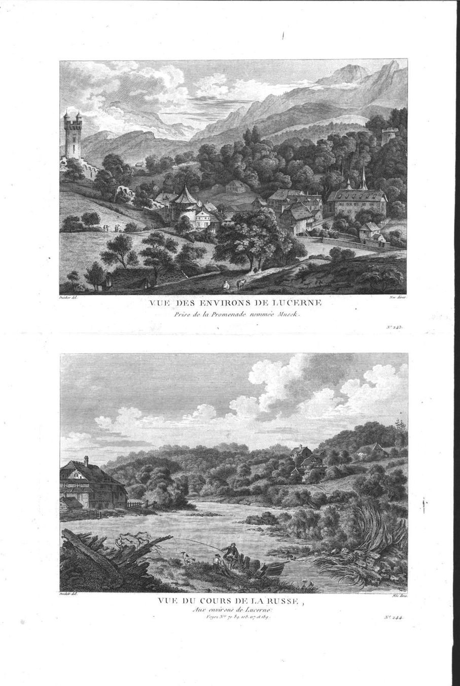 Stiche: Luzern Originalkupferstich 1780 – Gebraucht aus Rafz von Helvet32