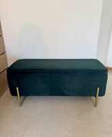 Sitzbank mit Stauraum - samt, grün - 110cm