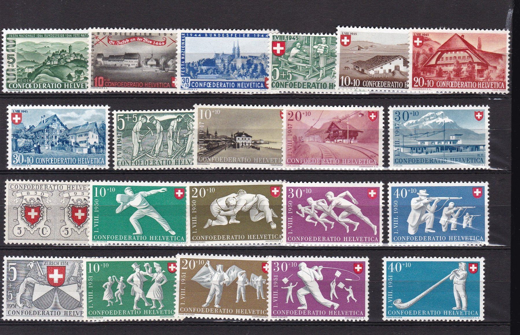 Tutti i francobolli: CH Briefmarken Lot "postfrisch" ab 1936 – Usato da Münchwilen AG venduto da Nesar 3