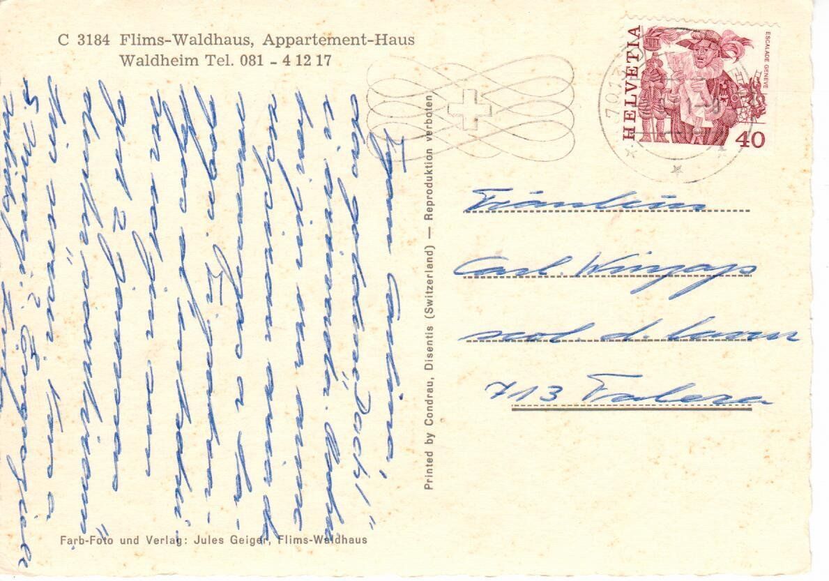 Cartoline postali: Flims Waldhaus – Usato da Wolhusen venduto da Curver9 1