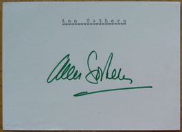 Ann Sothern (1909-2001) Schauspielerin - Autogramm