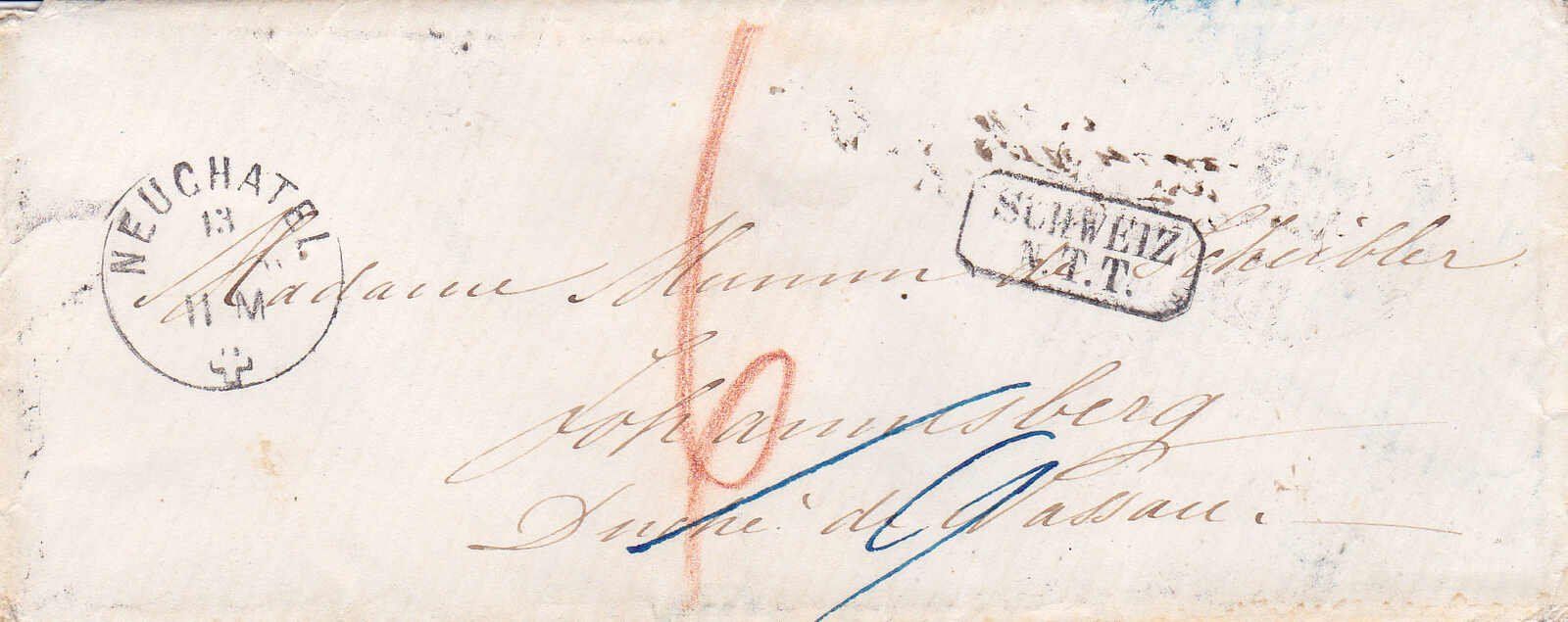 Tutti i francobolli: 1859, "Neuchatel", Fingerhutstempel – Usato da Wenslingen venduto da riger11