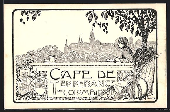 Cartoline postali: Colombier, Cafe de Temperance, Soldat mi – Usato da Berlin venduto da bartko-reher