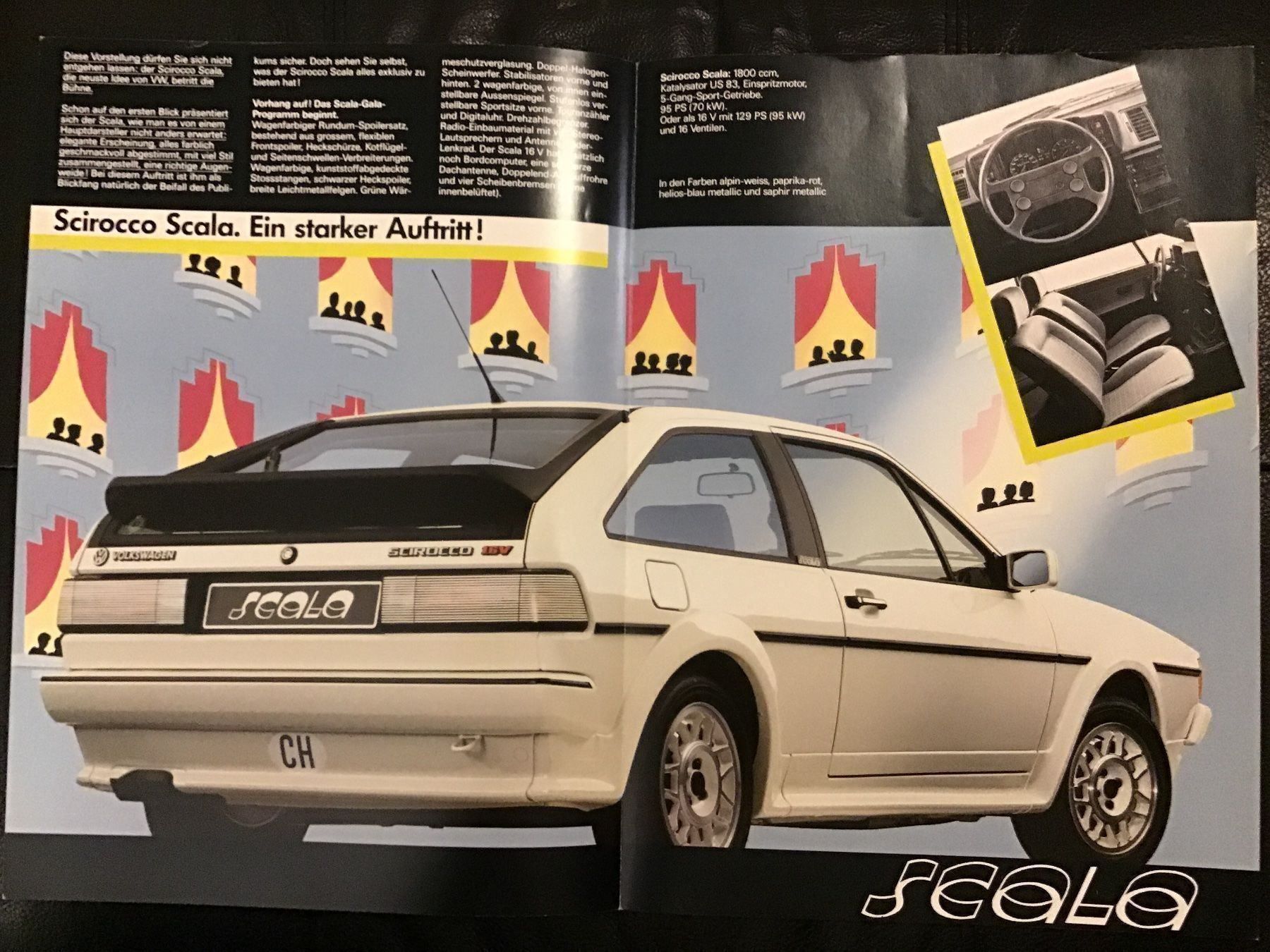 VW Dokumente: VW Scirocco Scala Faltprospekt 1988 – Gebraucht aus Scherzingen von Starseller62 1