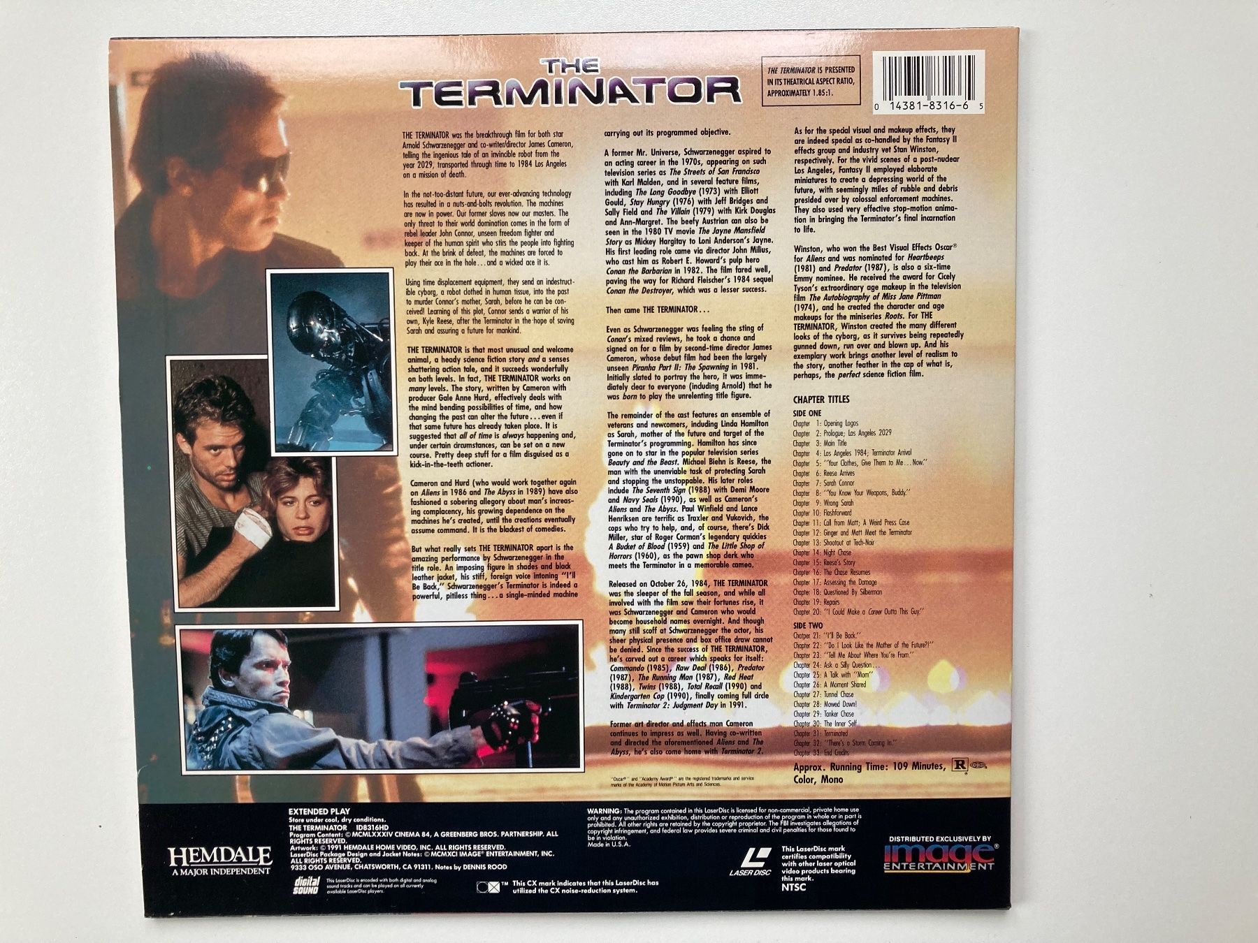 Alle DVDs: The Terminator - Laserdisc 1991 - Arnold Schwarzenegger /E – Gebraucht aus Münchenstein von antares09 1