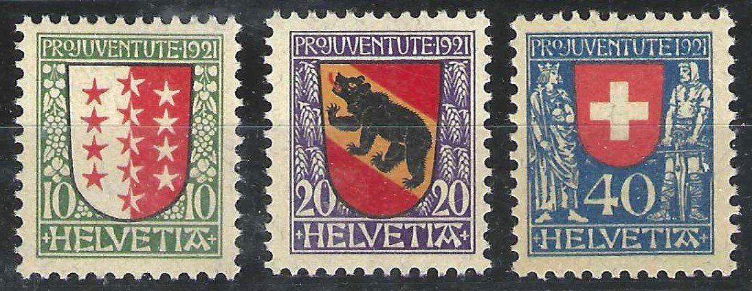 Tutti i francobolli: 1916 Pro Juventute J18+J19+J20, postfrisch – Usato da Wildhaus venduto da Brunphil