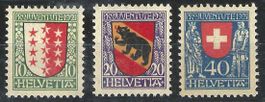 1916 Pro Juventute J18+J19+J20, postfrisch