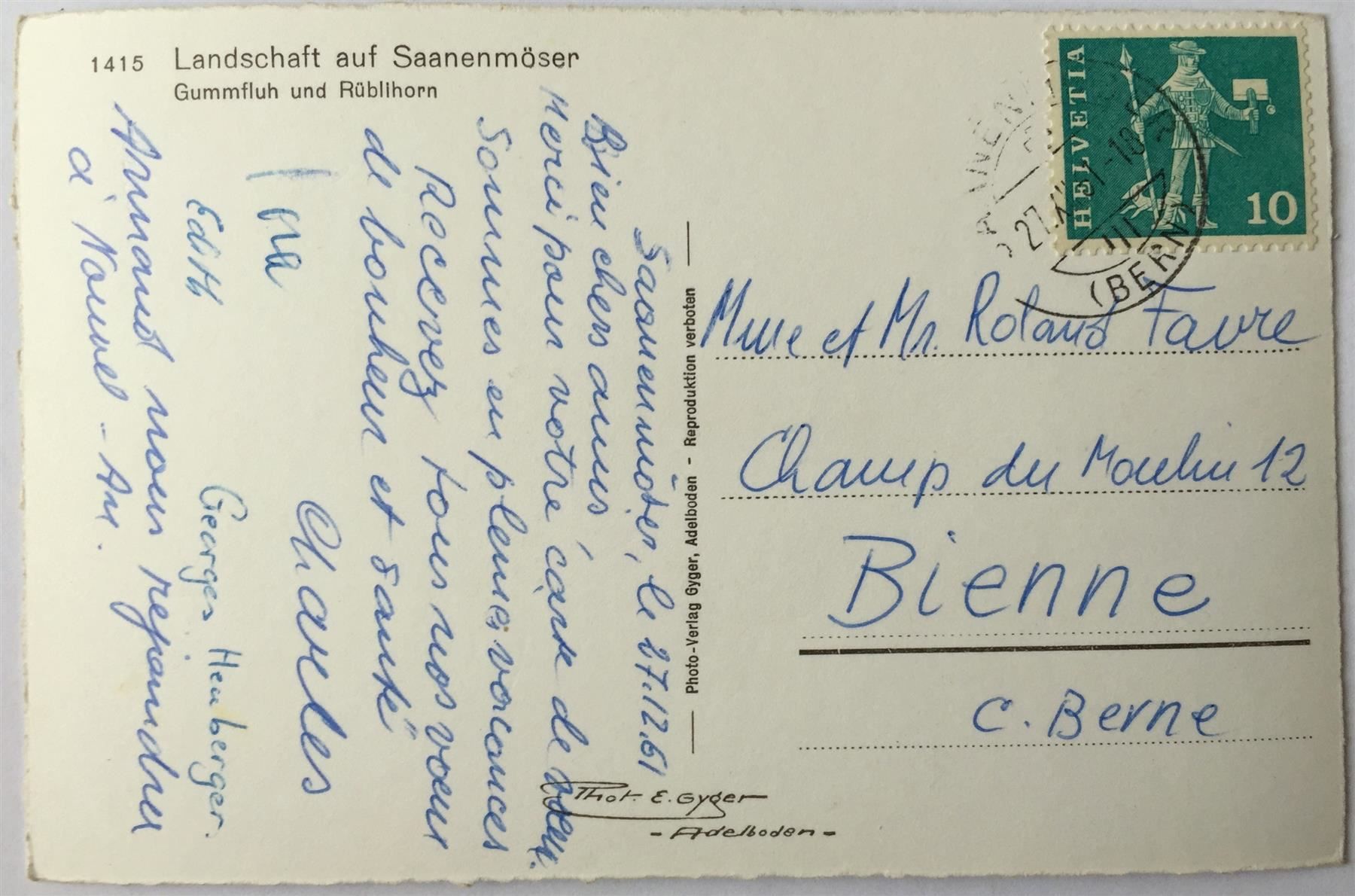 Cartoline postali: SAANENMÖSER Landschaft – Usato da Jona venduto da philajona 1
