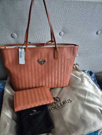 Mollerus Sahara Braun Bern Shopper & Clariden Portemonnaie !