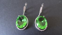 Ohrringe Silber mit gruenen Steinen neu