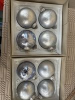 Hellblaue Vintage Weihnachtsschmuck Kugeln