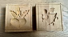 2 x altes Model Backmodel Holz Gebäckmodel Springerle 1943