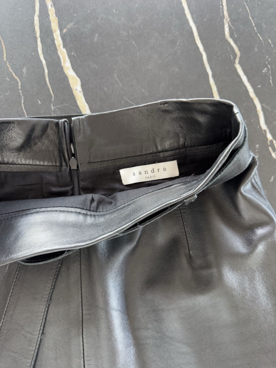 Sandro Gonne: Sandro Paris leather mini skirt, size 1 – Usato da Dübendorf venduto da Pink.Blue 4