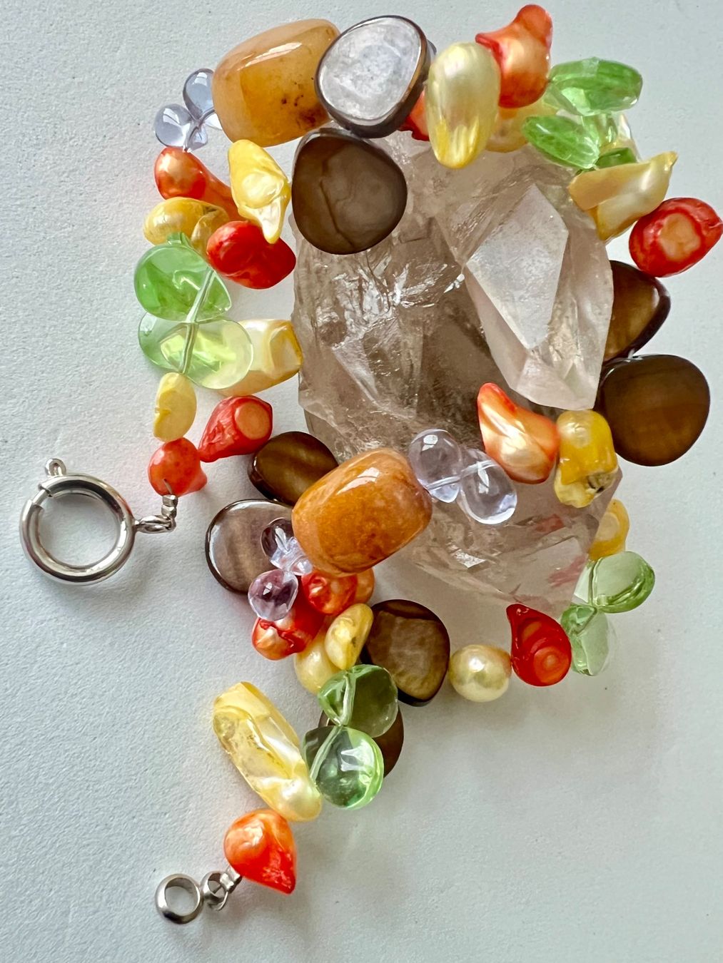 Catenine: Sommer - Kette aus Barock- Perlmutt -Achat & Glas Perlen – Usato da Ruswil venduto da artbyhand 5