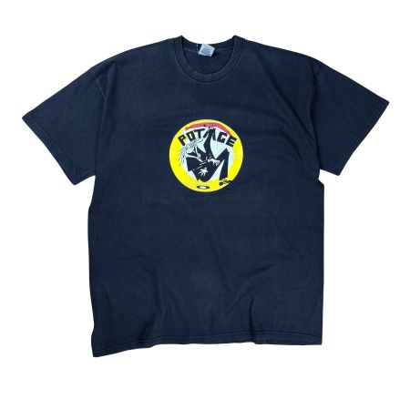 Vintage 90s Washed Black T-Shirt - XL