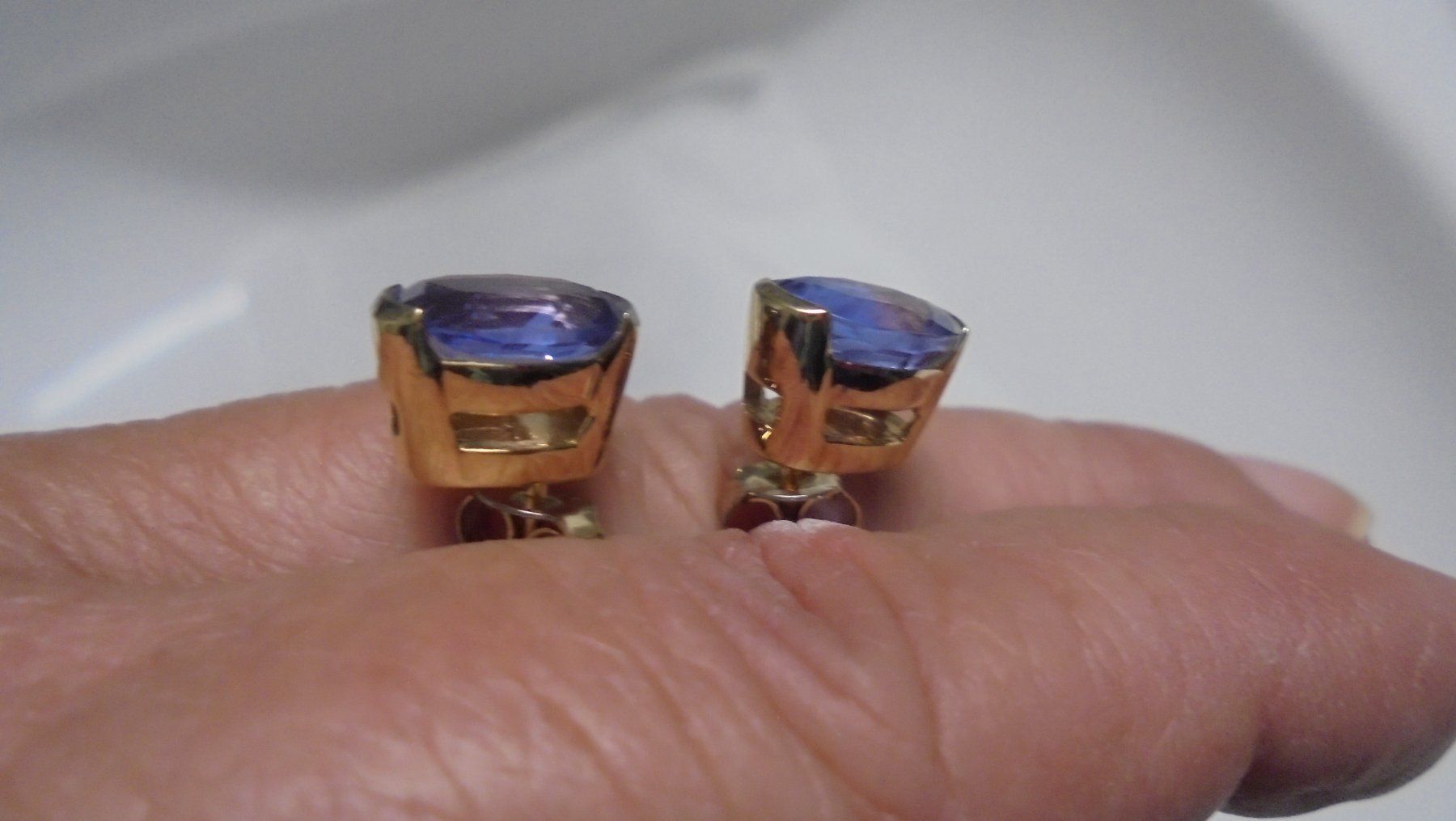 Ohrringe & -stecker: Echtschmuck: Silberohrstecker vergoldet mit Blauem Fluorit – Neu (gemäss Beschreibung) aus Zuchwil von maumauchi 6
