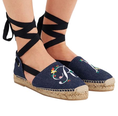 Roger Vivier Espadrilles Denim Flower Summer Shoes,38
