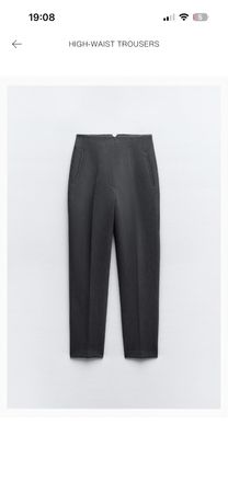 Zara High-Waist Stoffhose Dunkelgrau (S)