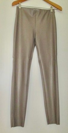 Raffaello Rossi 34 RESA schmale "Leder"-Hose taupe TOP !