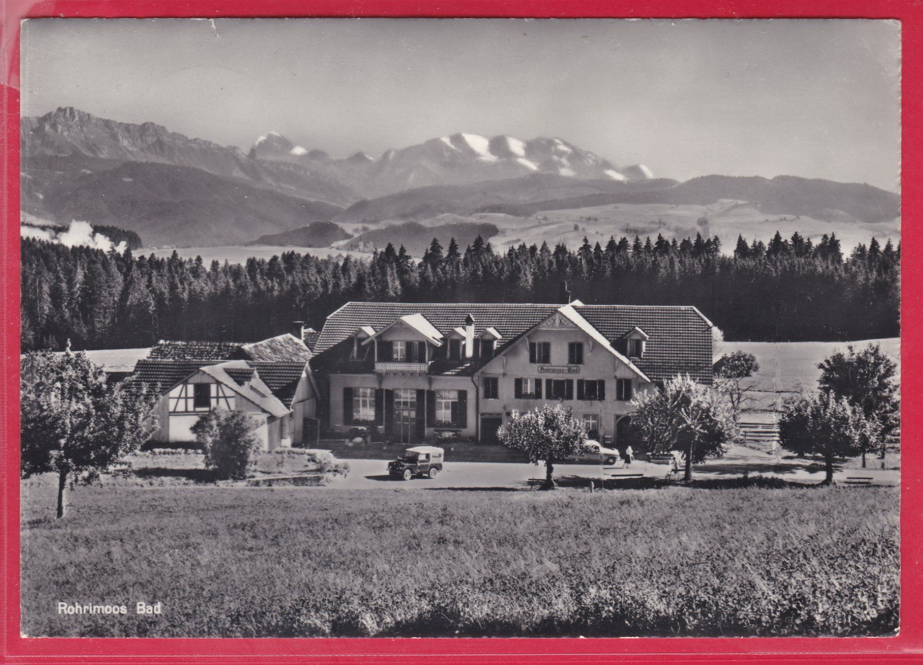 Cartoline postali: KURHAUS ROHRIMOOS BAD, 3.7.1958 – Usato da Oberrieden venduto da Gebirgsstelze