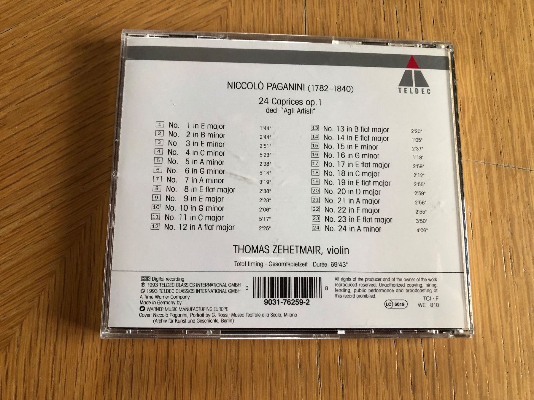 CDs: Paganini: 24 Caprices, Zehetmair, CD, Klassik 👍 – Gebraucht aus Schübelbach von Dolly990_2 2