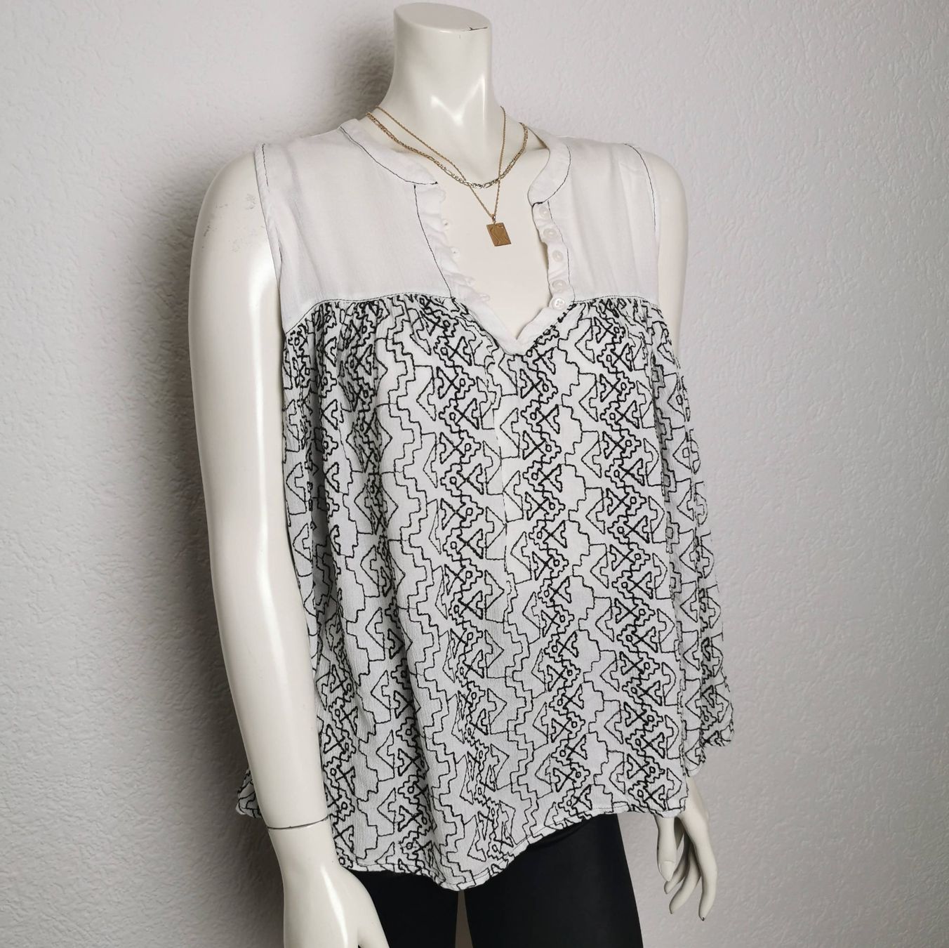 Camicette: Ethno Bluse / Top / Oberteil weiss mit Muster Boho - M – Usato da Wettingen venduto da JasminL92-2 1