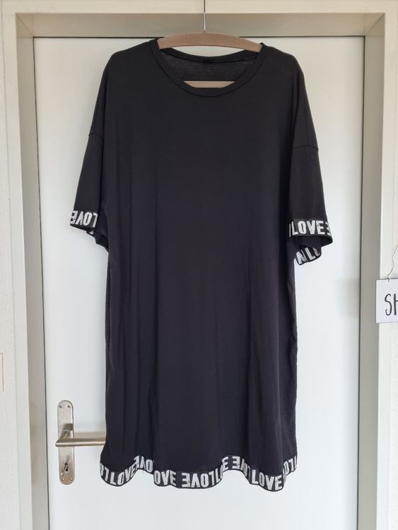 Big Shirt / Kleid Schwarz mit weisser Schrift XL Kaufen auf Ricardo